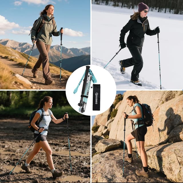 Thumbnail 6 de Qoosea Bastón de Senderismo para Mujer 110-125 cm