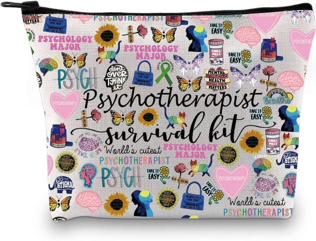 Thumbnail 6 de JTOUK Psychotherapist Makeup Bag – marble-effect, portable travel organiser gift for mental health therapists