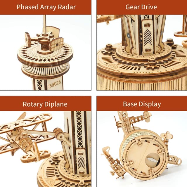 Thumbnail 2 de ROKR Airplane Control Tower wooden model