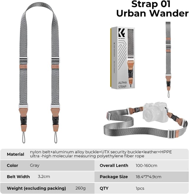 Thumbnail 5 de K&F CONCEPT Correa de hombro para cámara 160 cm