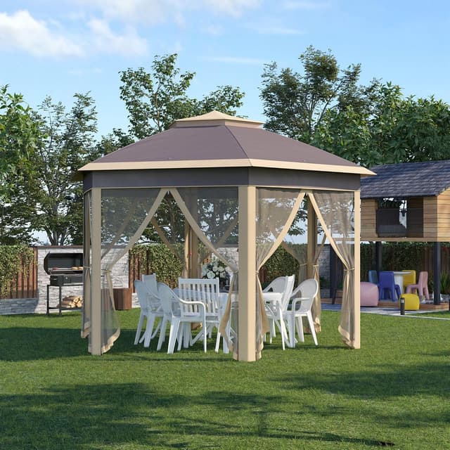 Thumbnail 1 de Outsunny Carpa Plegable 4x3,4x2,85 m Gazebo para jardín