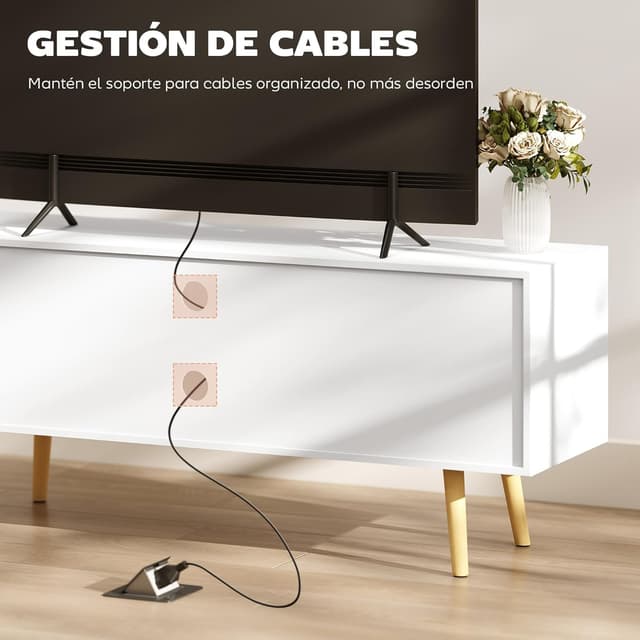 Thumbnail 3 de HOMCOM Mueble de TV 120x34x50 cm blanco