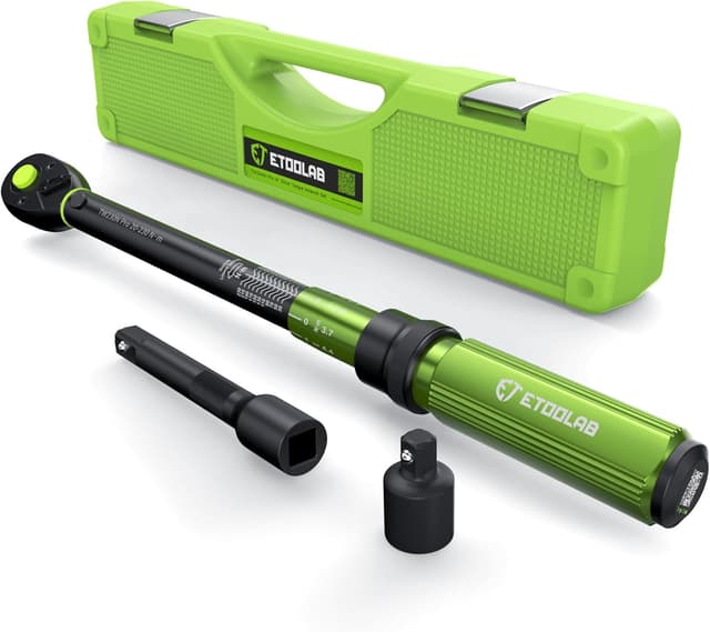Detalle de ETOOLAB 1/2" Click Torque Wrench Dual-Range 20–230Nm (±3%) with 3-piece set