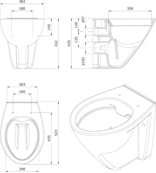Detalle 2 de Calmwaters Wand-WC spülrandlos Modern Plus 6 cm