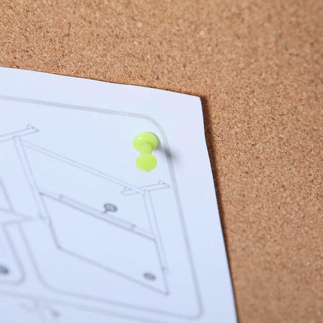 Detalle de VIZ-PRO Cork Notice Board (120 x 90 cm) with Black Aluminium Frame