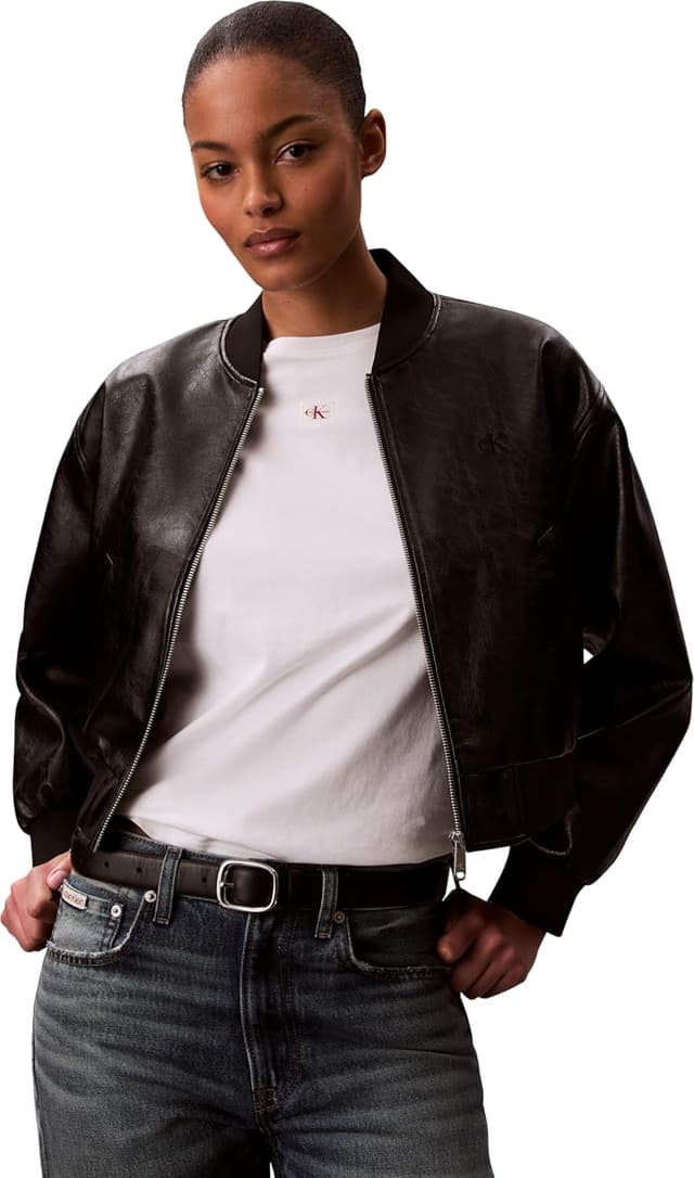 Detalle 2 de Calvin Klein SS Woven Label Classic Fit Tee da donna (Lv047f227g) – maglietta in stile classico