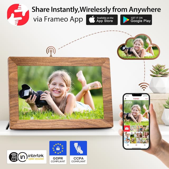 Detalle de Frameo 10.1 inch WiFi Digital Photo Frame with 32GB and HD IPS Touchscreen