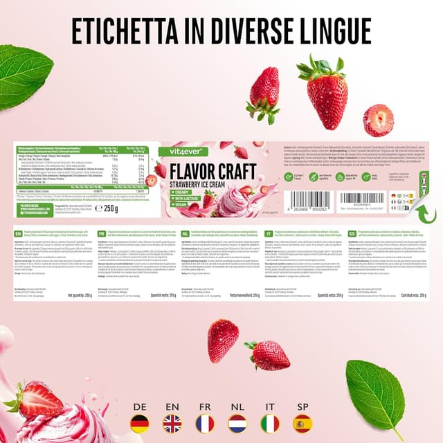 Detalle 1 de Polvere di Aromi Vaniglia 250 g FLAVOR CRAFT per gelato alla fragola e dolci: uso versatile