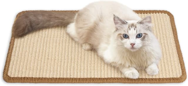 Detalle de FUKUMARU Cat Scratcher Mat (30 x 50 cm) Natural Sisal Beige – horizontal floor scratching pad