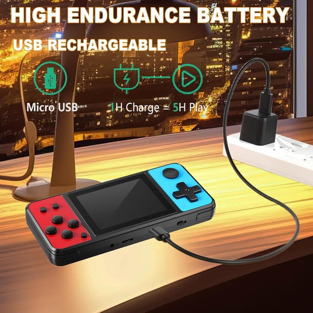 Detalle de KAVOYI 32-Bit Handheld Games for Kids (139 Built-In Games) 3.0" IPS Rechargeable Portable Arcade Player