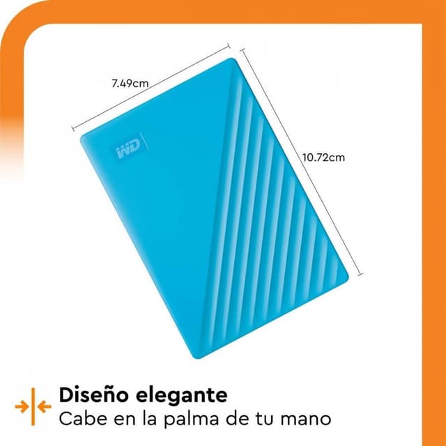 Detalle 2 de WD My Passport 2TB portátil USB 3,1 azul