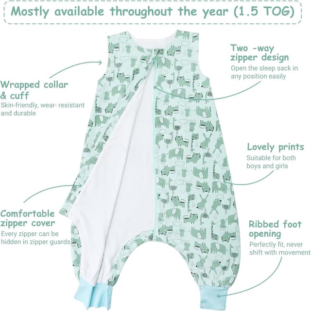 Detalle 2 de WYTbaby Sacco Nanna con Piedini 1.0 Tog in 100% Cotone morbido