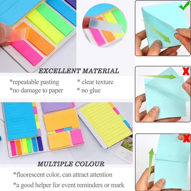 Detalle de Lot de 500 notes autocollantes, 7 types đź—‚