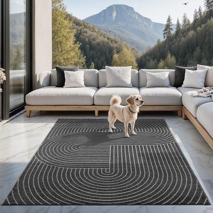 Imagen de The Carpet Santo Plus – Alfombra Moderna Antracita 140x200 cm 🏠 en OfertitasTOP