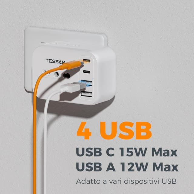 Detalle de TESSAN Presa Multipla Salvaspazio 7 in 1