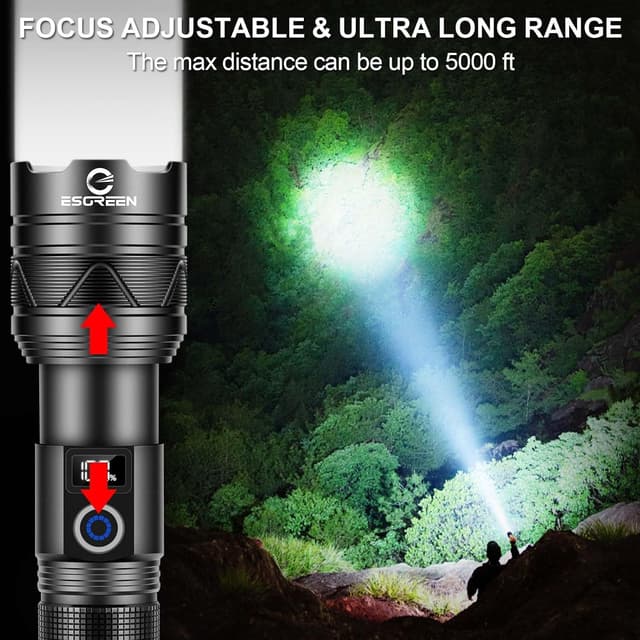 Detalle 2 de Rechargeable Torches LED Super Bright 500000 Lumens torch 🔦