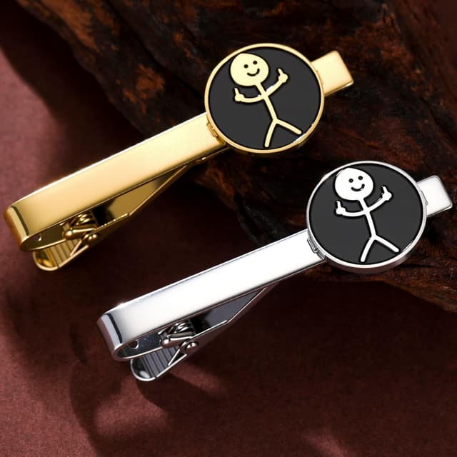 Detalle de Dreamtimes Rock Skull Hand Krawattenklammer aus Edelstahl – „Rock on“-Handzeichen für Halloween & Statement-Looks