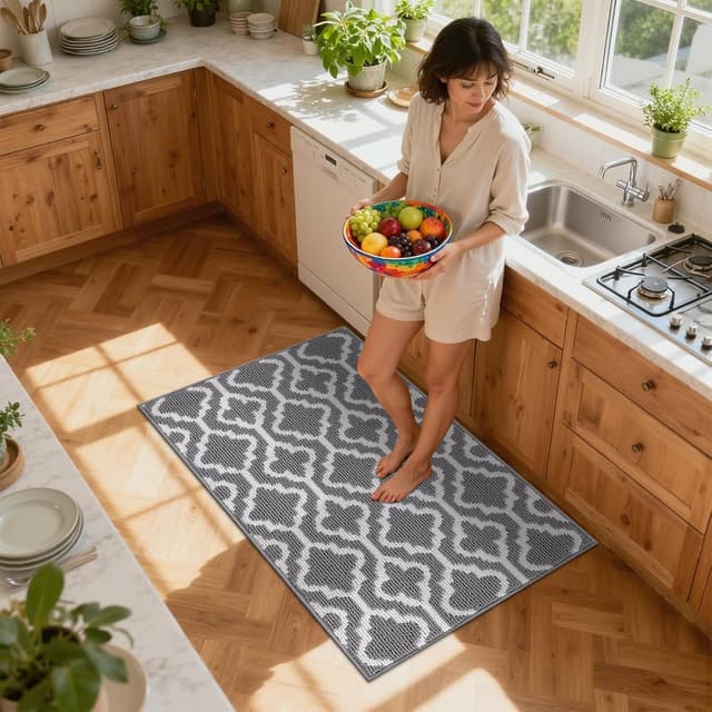 Thumbnail 6 de SHACOS Grey Indoor Washable Door Mat (50 x 80 cm) – Dirt Trapper Non-Slip Entry Mat