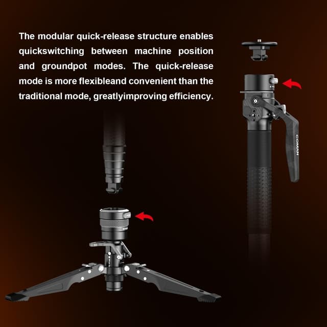 Thumbnail 4 de COMAN M1Pro V5 Einbeinstativ 175 cm