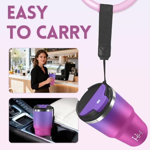 Thumbnail 4 de Taza térmica 600 ml acero 304 morado oscuro y rojo rosa