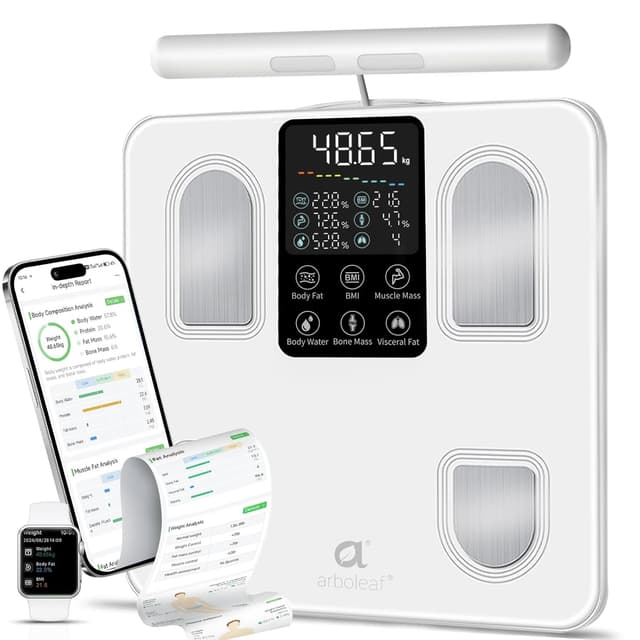 Detalle de arboleaf Smart Scale 8-electrode body composition scale (8 user profiles, Bluetooth, 180kg/400lb)