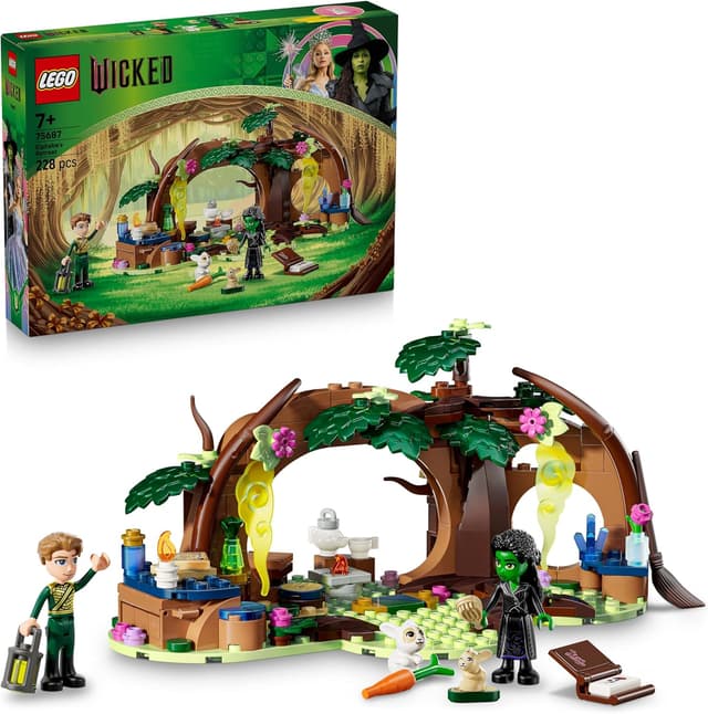Detalle de LEGO Wicked 75687: Elphabas Versteck – Wald-Bauset mit 2 Minifiguren und Tierfiguren