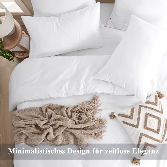 Detalle 2 de Aisbo Bettwäsche 220x240 Baumwolle Weiss