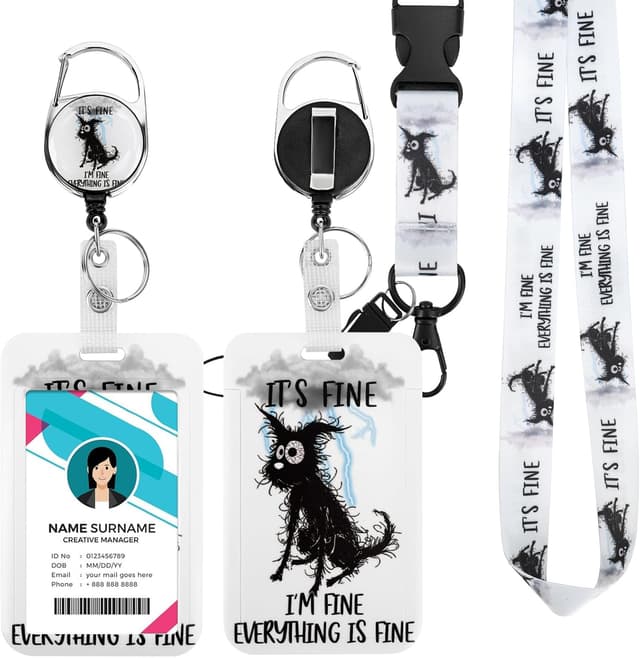 Detalle de Ausweishülle mit Band – ID Badge Holder Breakaway Lanyard mit ausziehbarer Badge-Reel und abnehmbaren Clips