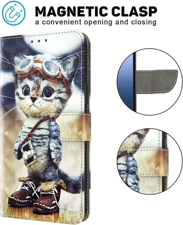 Detalle de BOLELAW Hülle für Samsung Galaxy A21S – PU Leder Wallet Case mit Magnetverschluss, Standfunktion und Kartenfächern