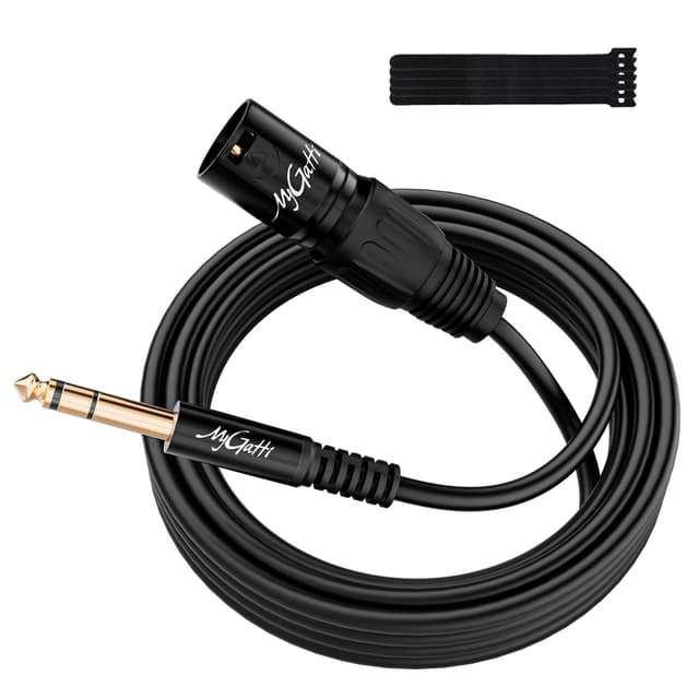 Detalle de Mygatti Klinke 6,35 mm TRS auf XLR Mikrofonkabel, balanced, 5 m (mit 5 Kabelbindern)