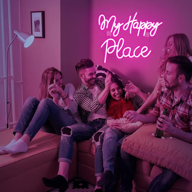 Thumbnail 5 de Letrero de neón My Happy Place ✨ para dormitorio y fiesta
