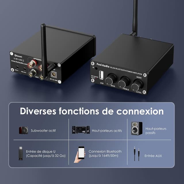 Detalle 2 de Fosi BL20A ampliateur audio 200 W ⚙