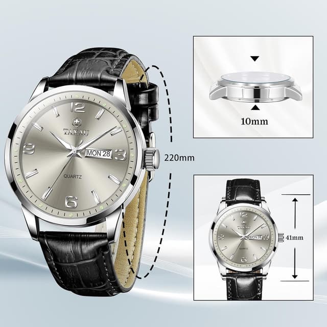 Thumbnail 5 de Taxau Herren Chronograph Uhr mit Lederarmband