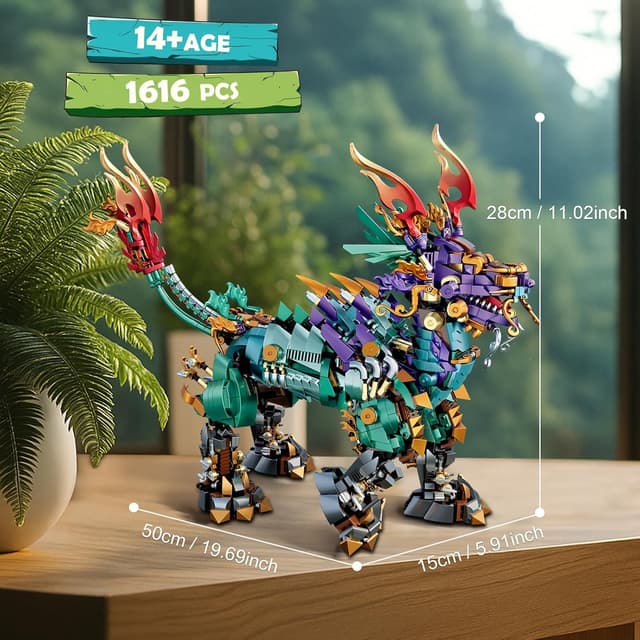 Detalle 2 de Brihappen Kirin – Lot de 1616 blocs de construction chinois pour adultes et enfants