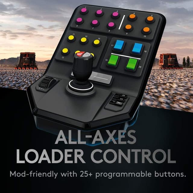 Thumbnail 6 de Logitech G Saitek Farm Sim Controller Heavy Equipment Bundle (900° wheel) for Farming Simulator — USB for PC/Mac, Black