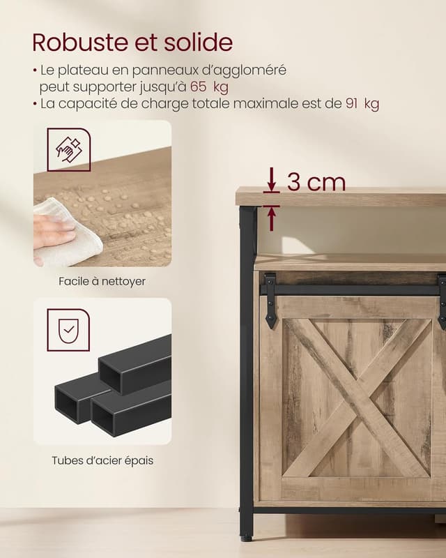 Thumbnail 3 de VASAGLE LTV071B50V1 Meuble TV 147 cm