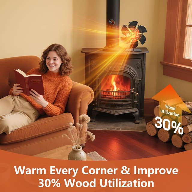 Detalle 2 de Miaton Log Burner Fan 6-Blade