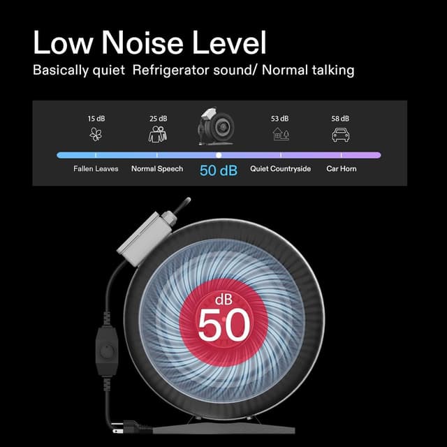 Detalle 2 de VIVOSUN Ventilatore a canale 150 mm con estrazione fino a 748 m³/h e regolatore di velocità variabile