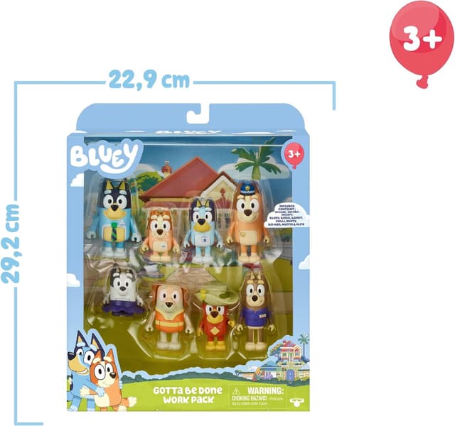 Detalle 2 de Bluey BLY73000 : lot de 8 figurines articulées « Aventure »