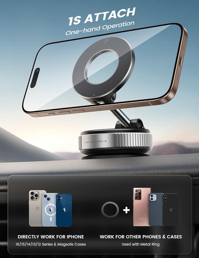 Thumbnail 4 de Lamicall Vacuum Magnetic Car Phone Holder 4.4lbs