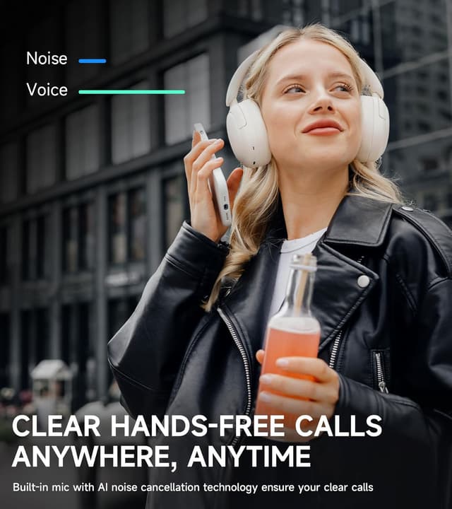 Detalle de Edifier W800BT Pro Hybrid Active Noise Cancelling Wireless Headphones (Ivory) – Up to 45h battery