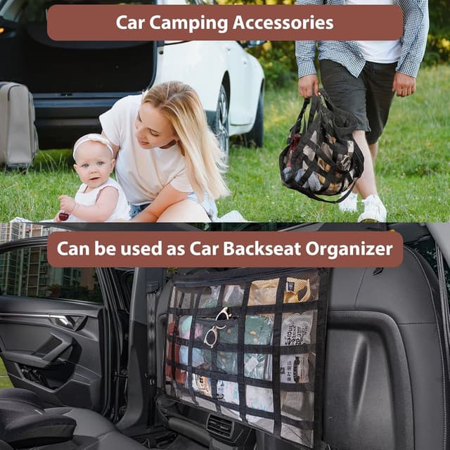 Detalle 2 de Kaskawise SUV Car Ceiling Cargo Net Pocket (35.4" x 23.6") for Four-Handle Vehicles