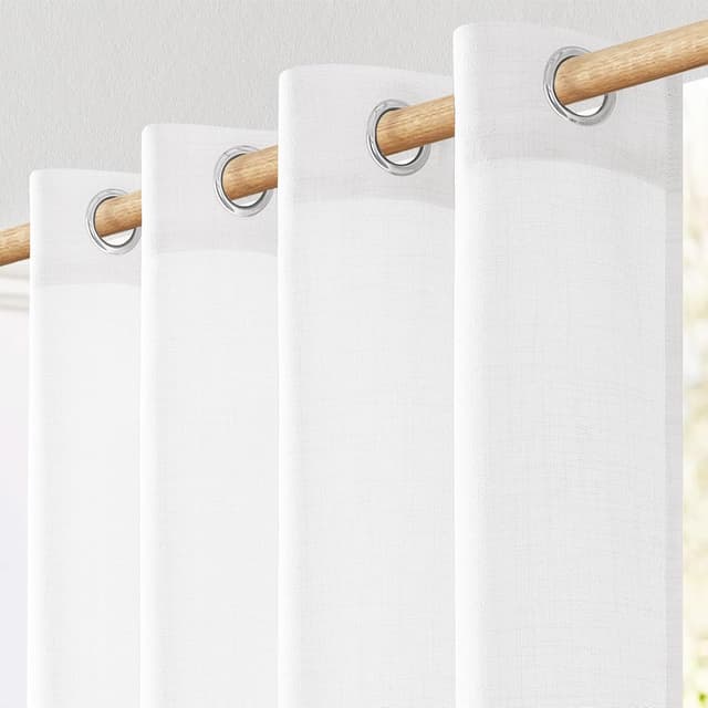 Thumbnail 1 de MRTREES Cortina lino blanca 140x240 cm