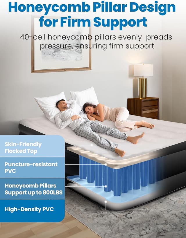 Thumbnail 4 de CHERIMOR Queen Air Mattress 18" raised bed