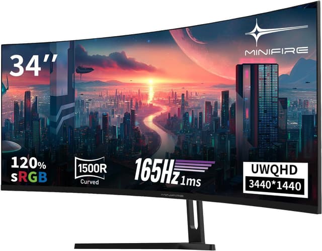 Imagen de Minifire MFG34C5Q 34" UWQHD Curved Gaming Monitor 165Hz en OfertitasTOP