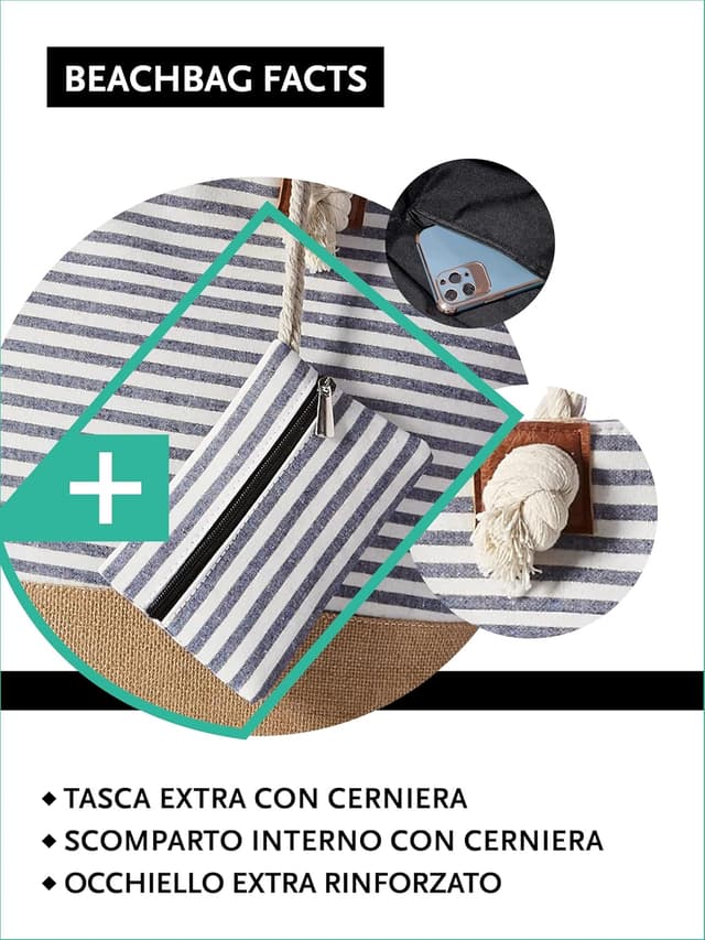 Thumbnail 2 de DonDon Grande borsa da spiaggia idrorepellente