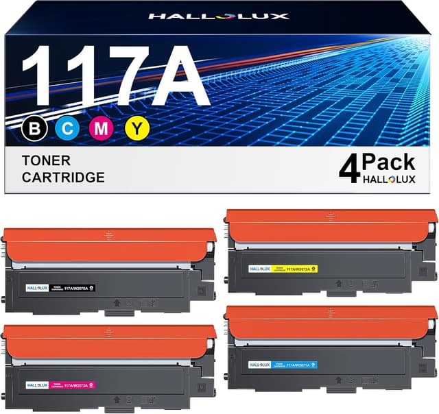 Detalle de HALLOLUX 117A Toner-Set kompatibel für HP 117A (1x Schwarz, 1x Cyan, 1x Magenta, 1x Gelb) für Color Laser MFP 178/179/150