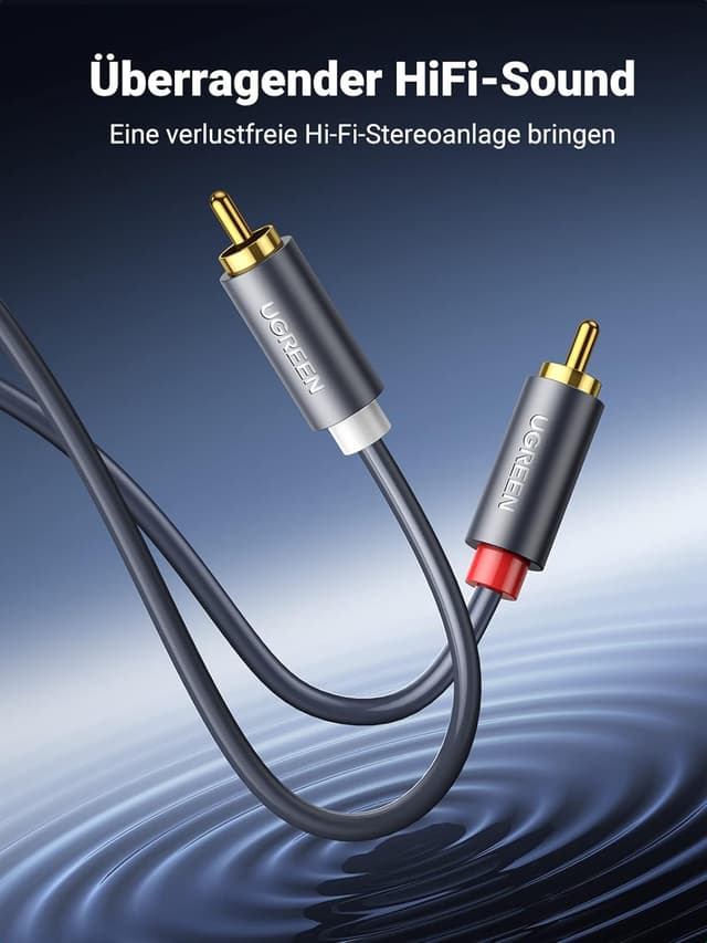 Detalle 2 de UGREEN Cinch Kabel 2M Stereo Audio Kabel auf 2RCA