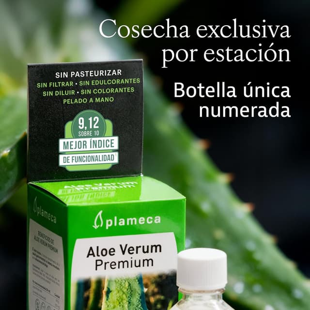 Detalle 2 de Plameca Aloe Verum Premium (1L) — jugo puro de aloe vera con pulpa, sin aloína