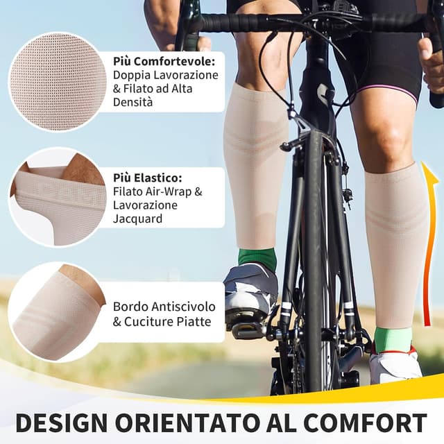 Detalle 2 de CAMBIVO Polpaccera Compressione uomo donna (x2) per sport e gambe gonfie